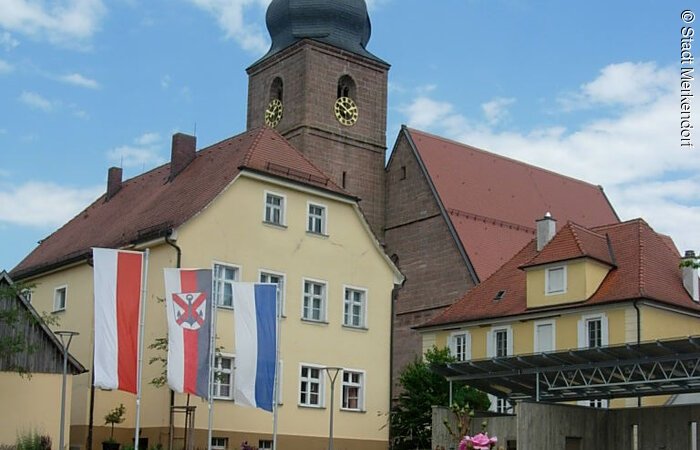 Barockgarten mit Stadtkirche Merkendorf