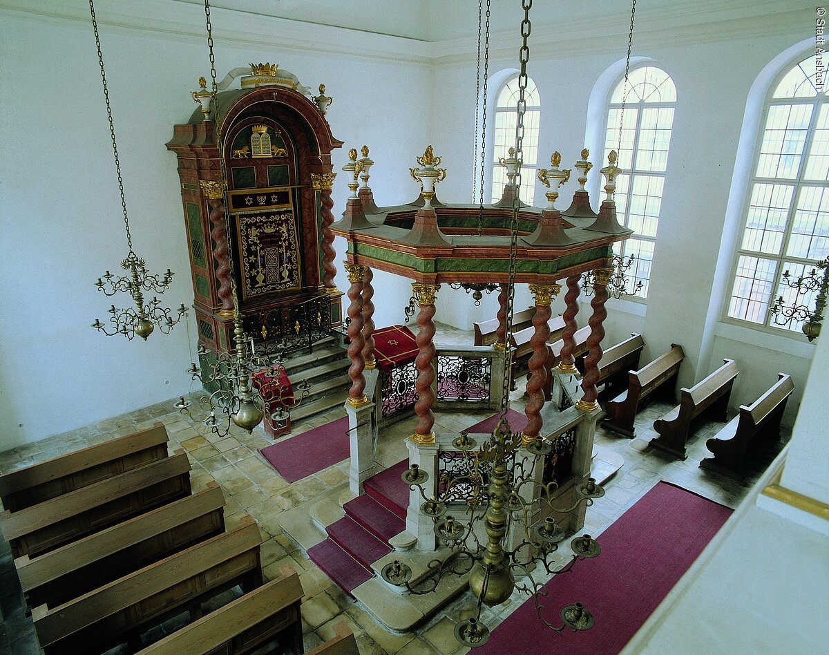 Synagoge_Kirchenraum von oben Ansbach