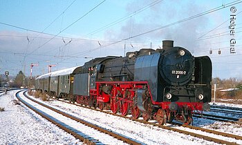 Historische Dampflock auf der Hesselbergbahn