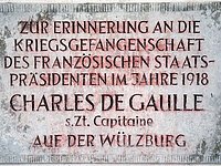 Wülzburg Gedenktafel Charles de Gaulle