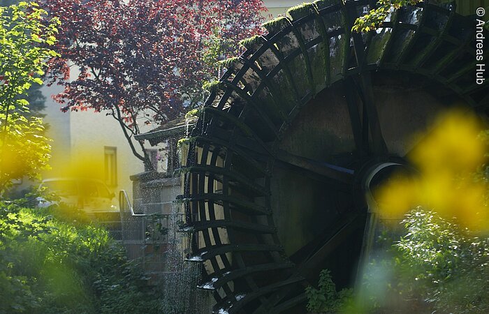 Das Wasserrad in Georgendgmünd an der Fränkischen Rezat.