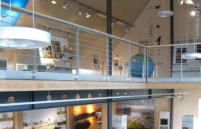 Ausstellung in der LBV-Umweltstation Altmühlsee Die Ausstellung "Lebensraum Altmühlsee - Faszination Vogelzug" erstreckt sich über zwei Ebenen.