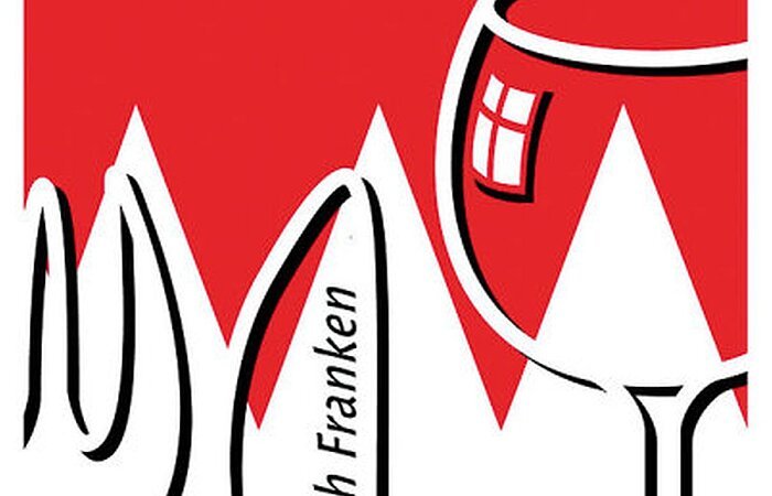 Fränkischer "Rechen" mit stilisiertem Messer, Gabel und Glas