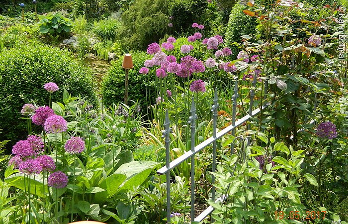 Verschiedene Farben bringen den Eisenzaun zum leuchten.