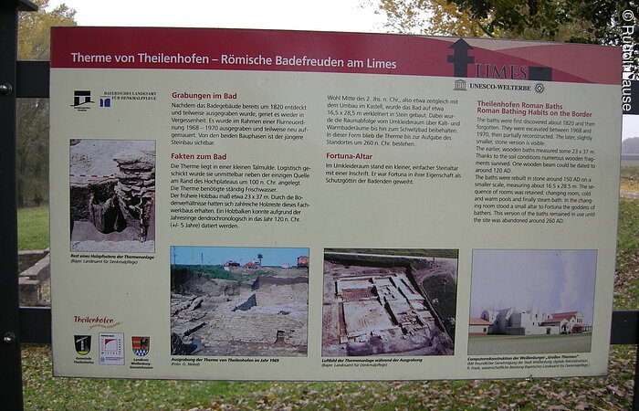 Infotafel zur Therme von Theielenhofen