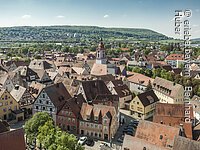 Weissenburg in Franken, Bayern; Stadtporträt Weissenburg in Franken, Bayern; Stadtporträt, Blick aus dem Kirchturm der St Andreas Kirche am Martin-Luther-Platz